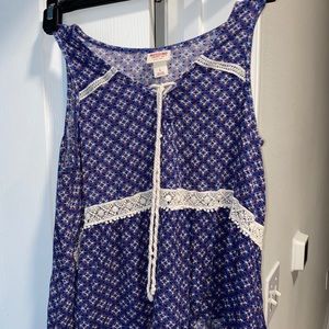 Blue Patterned Mossimo Supply Co. Tank Top Size L